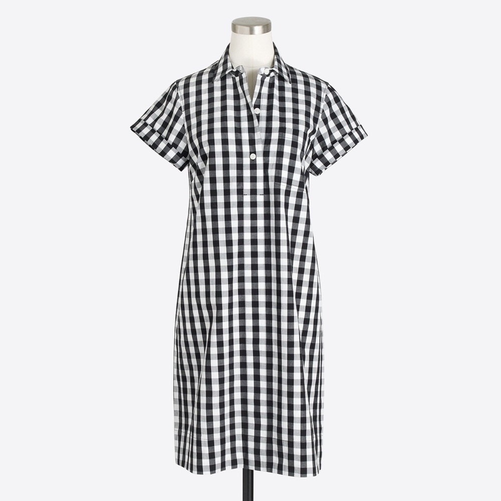 J. Crew Black and White Checkered Dress